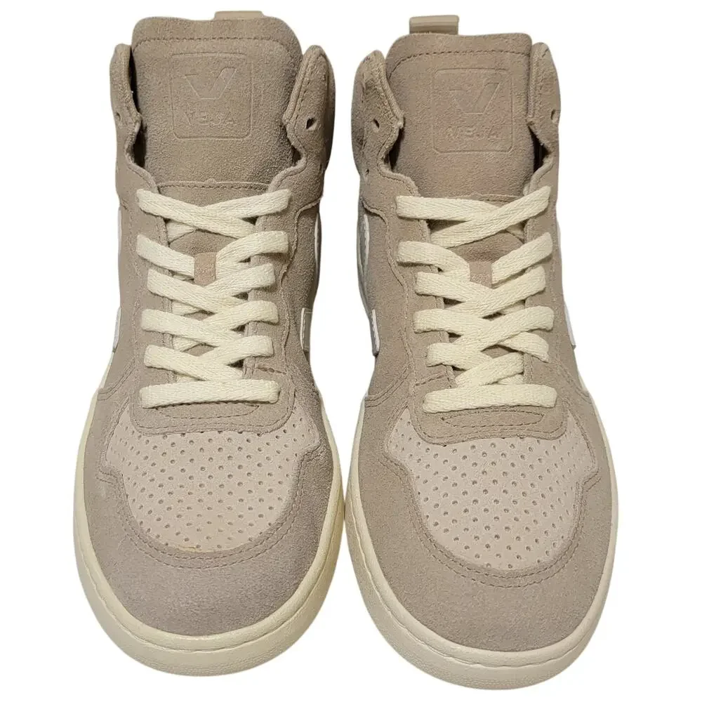 Veja Men V-15 High Top Retro Basketball Sneaker Size US 7 Dune Pierre Beige